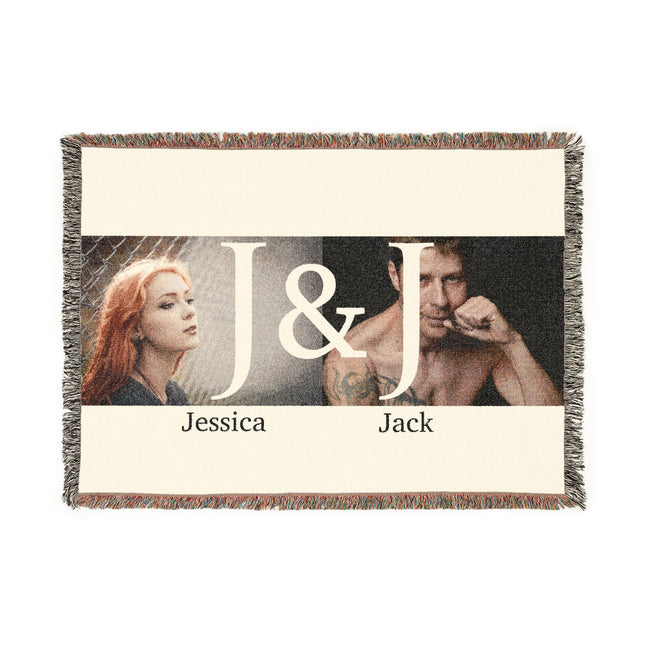 Personalized J & J Jessica and Jack Throw Blanket