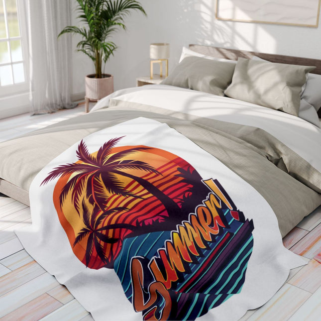 Summer Vibrant Palm Trees Bed Blanket Decor