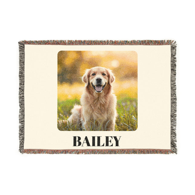Personalized Dog Blanket Featuring Bailey Text