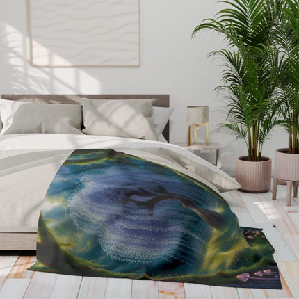 Abstract Peacock Garden Print Design Blanket Product