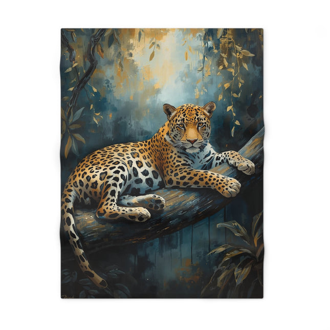 Leopard Nursery Fleece Blanket — Soft Baby Throw with Jungle Animal Art