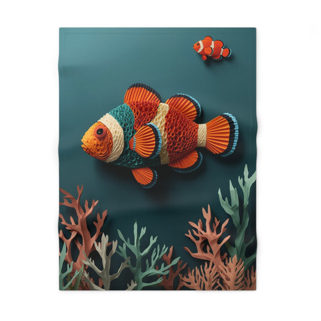Clownfish Baby Blanket — Soft Fleece Ocean Nursery Throw