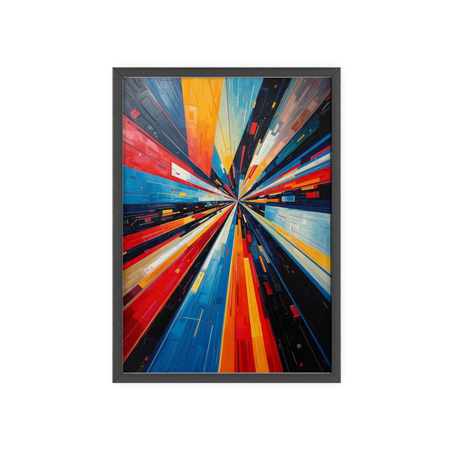 Abstract Radial Burst Framed Poster — Modern Geometric Wall Art