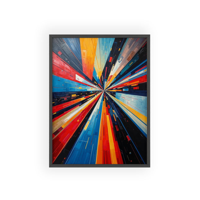 Abstract Radial Burst Framed Poster — Modern Geometric Wall Art