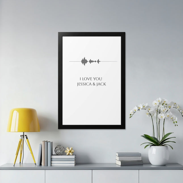 Personalized I Love You with Names Sound Wave Art