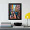 Colorful Street Scene Artwork in Black Frame