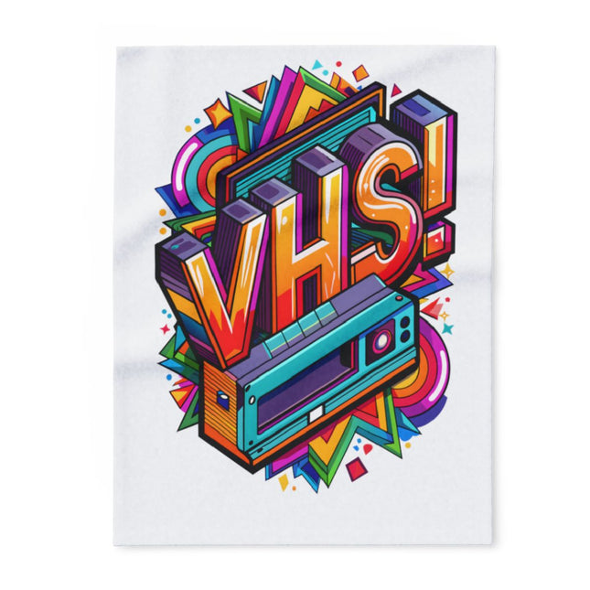 Vibrant Retro VHS Artwork with Geometric Design