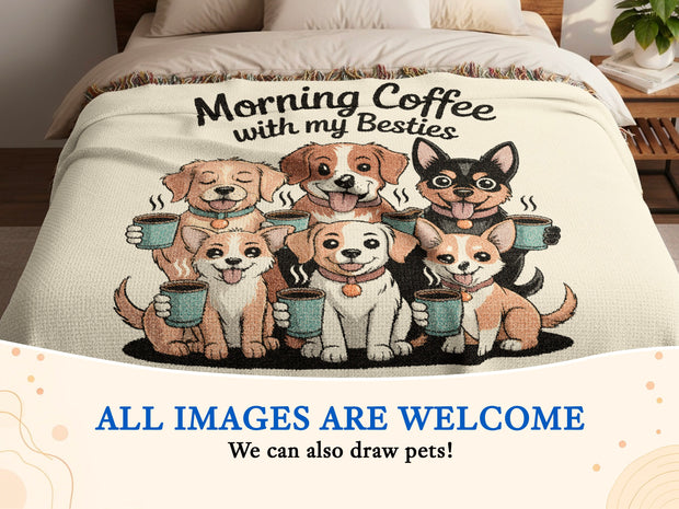 Morning Coffee with My Besties Blanket
