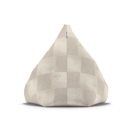 Beige Checkered Design Comfortable Bean Bag