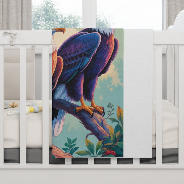Colorful Eagle Illustration on Baby Blanket Product