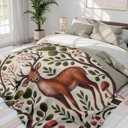 Majestic Deer Amidst Forest Flora