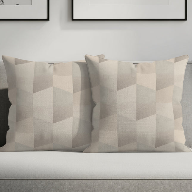Geometric Patterned Neutral Tone Throw Pillow Set