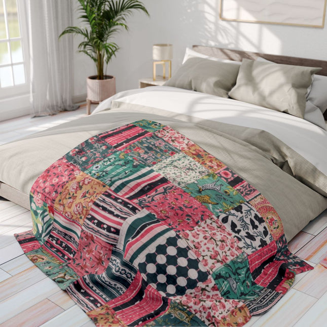 Colorful Patchwork Pattern Blanket for Cozy Nights