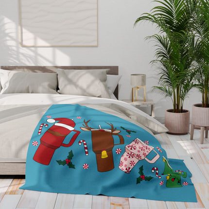 Festive Holiday Themed Cozy Blanket for Seasonal Decor