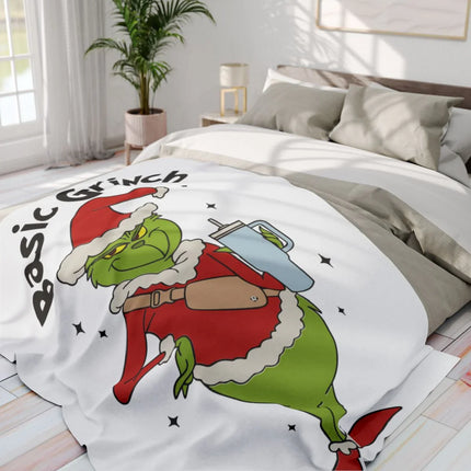 Basic Grinch Graphic Throw Blanket Decor