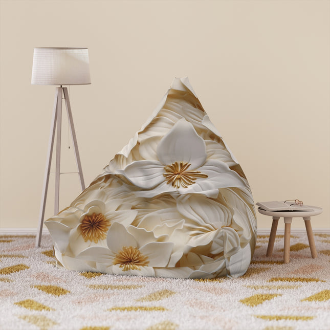 Luxurious Floral Magnolias Patterned Bean Bag Chair