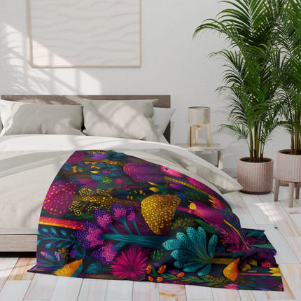 Colorful Underwater Foliage Themed Blanket