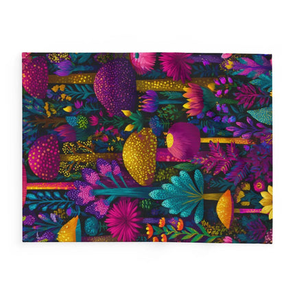 Vibrant Colorful Floral Pattern Design Blanket