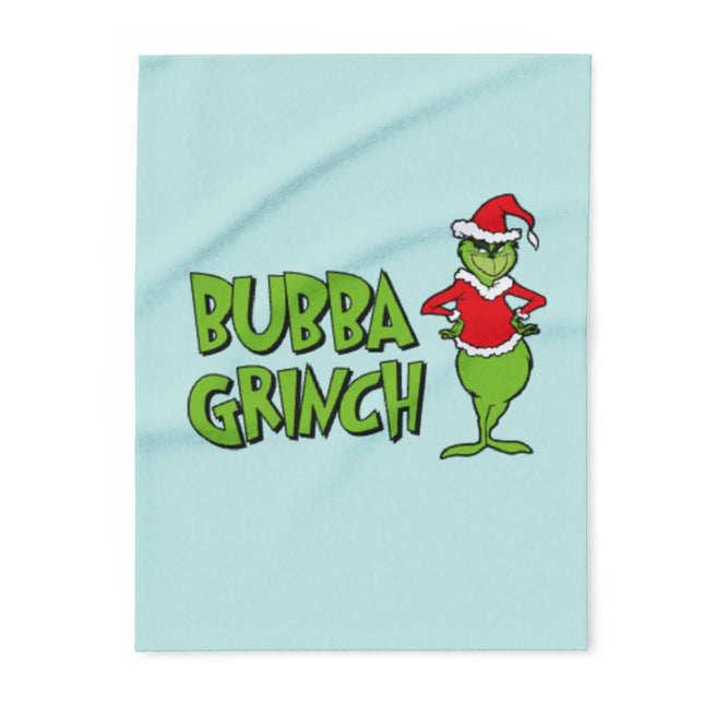 Bubba Grinch with Santa Hat and Holiday Themed Print