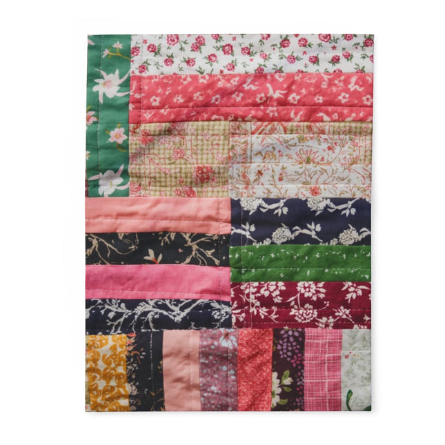Colorful Patchwork Design with Floral Patterns Blanket