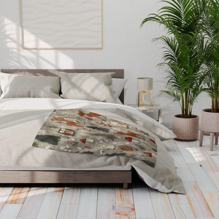 Whimsical Animal Illustration on Cozy Bedding Product