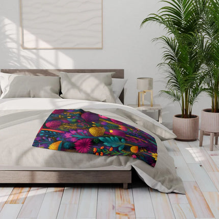 Vibrant Multicolored Floral Design on Modern Bed Sheet