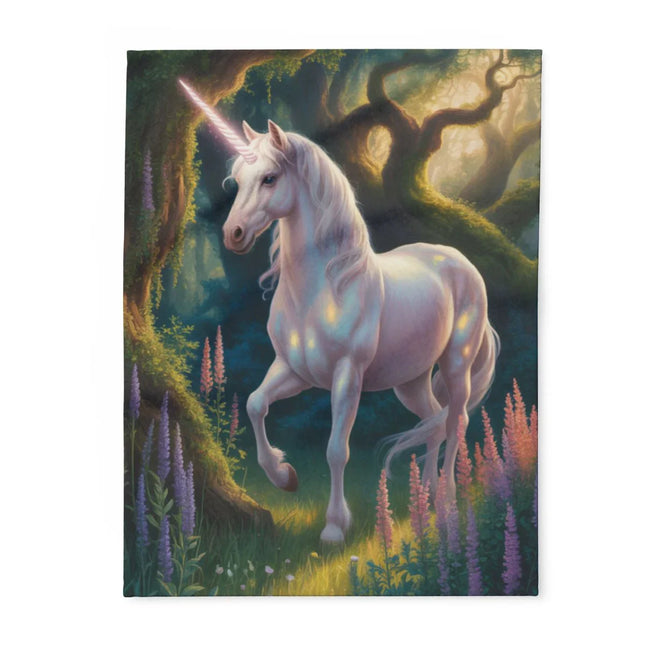 Majestic White Unicorn in Enchanted Forest Print