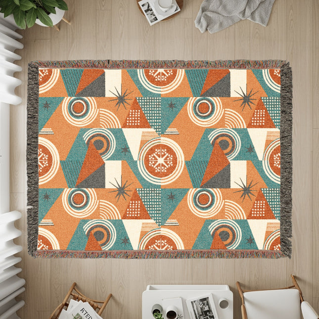 Retro Geometric Pattern Mid Century Modern Rug