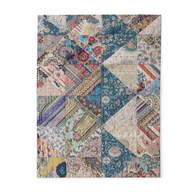 Colorful Geometric Patchwork Design Quilt Blanket