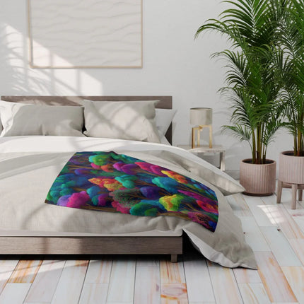 Colorful Abstract Feather Design Blanket