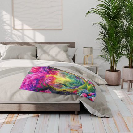 Vibrant Tree of Life Art on Decorative Bedspread
