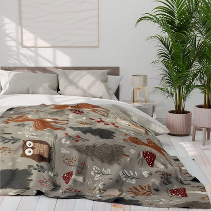Woodland Animals and Nature Print Bedding Set