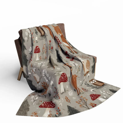 Whimsical Forest Animal Print Blanket for Cozy Comfort
