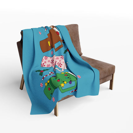 Cozy Christmas Theme Blanket with Presents Design