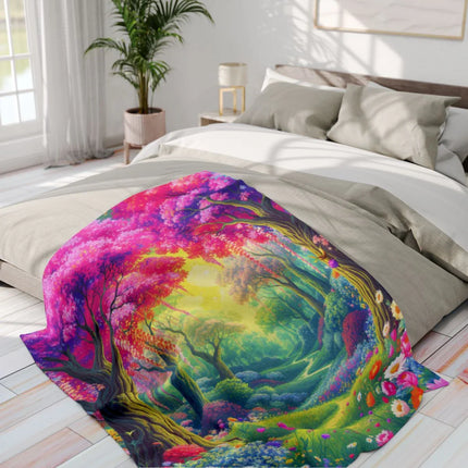 Enchanting Colorful Rainbow Pathway Forest Bedding