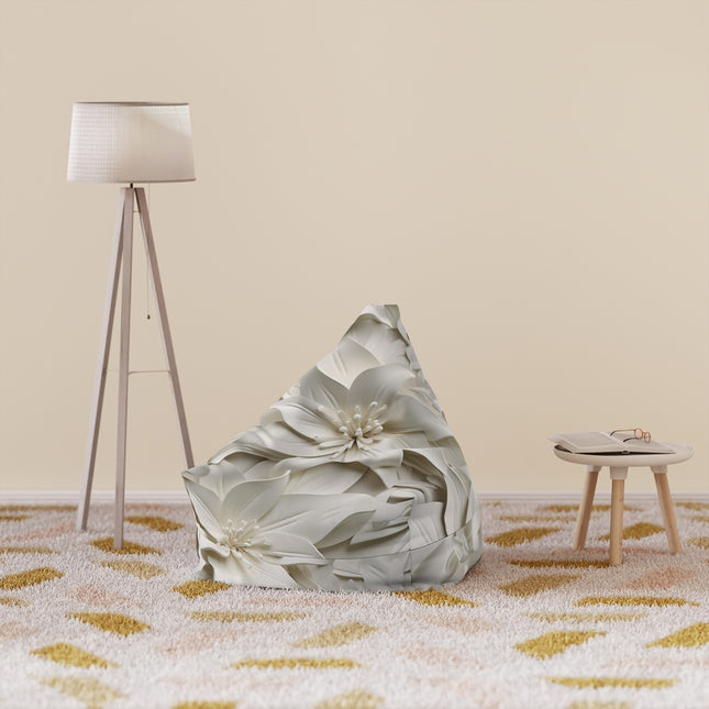 Floral Design Bean Bag Chair with Lilies Pattern