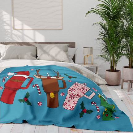 Festive Holiday Drinks Throw Blanket for Cozy Nights