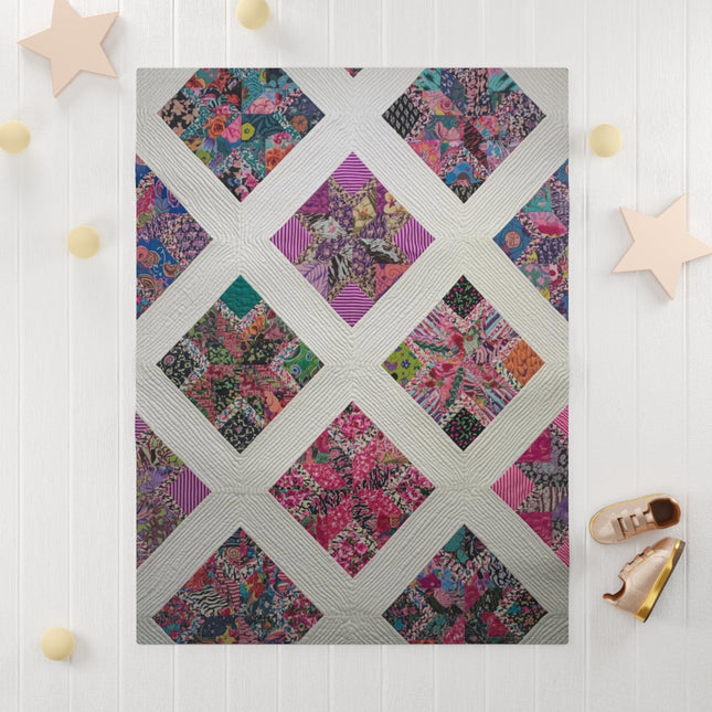 Colorful Geometric Patterned Quilt Design Rug