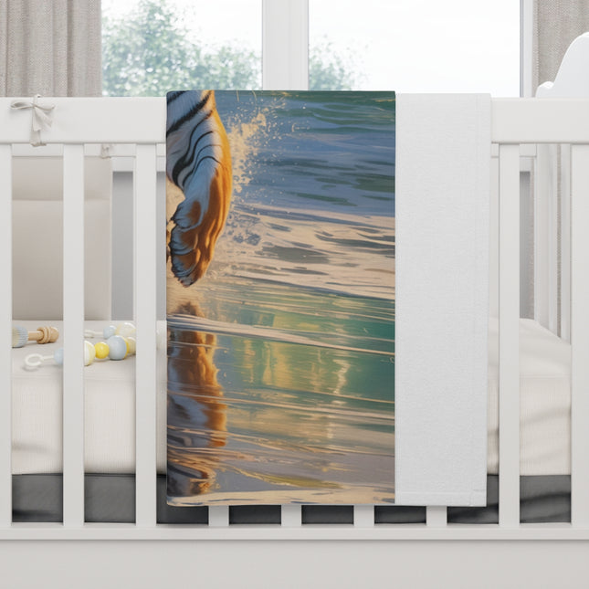 Beautiful Abstract Art of Ocean Waves and Feet Blanket