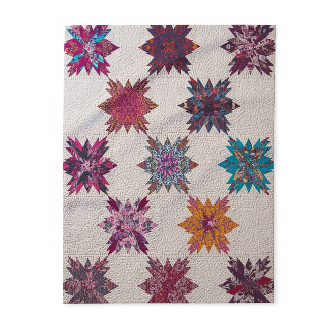 Colorful Star Patterned Quilted Blanket Quilt