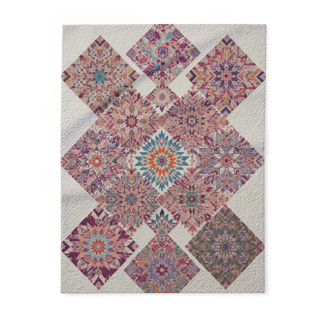 Colorful Geometric Patterned Quilt Blanket Product