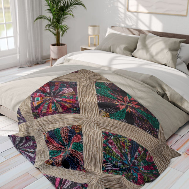 Cozy and Stylish Patchwork Design Bedspread Product