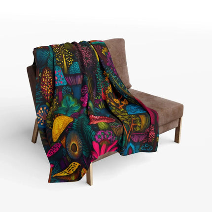 Colorful Abstract Art Pattern on Dark Background Blanket