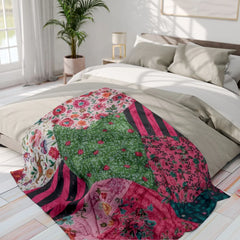 Beautifully Designed Floral Patchwork Blanket