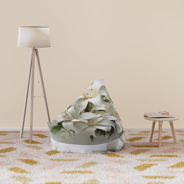Elegant Floral Print Bean Bag for Cozy Living Spaces