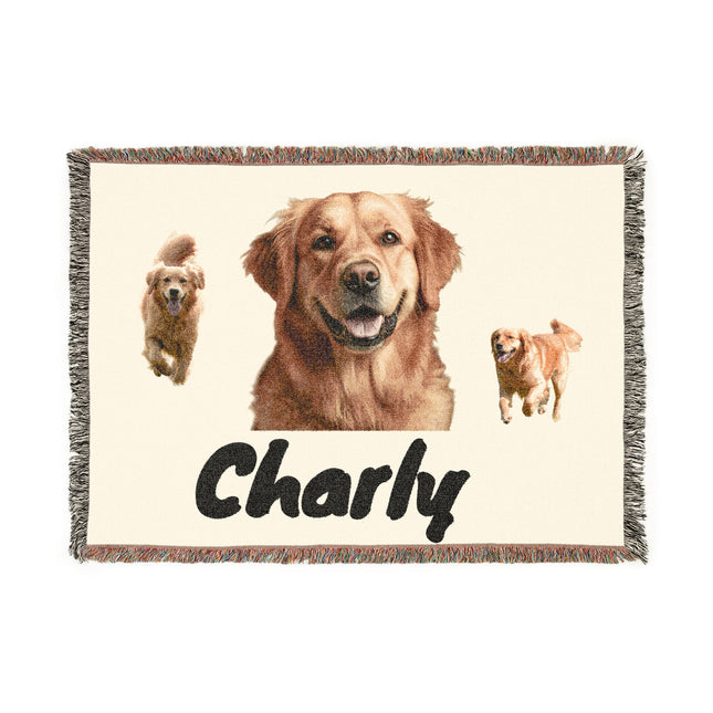 Personalized Dog Blanket Custom Pet Photo with Name Charly
