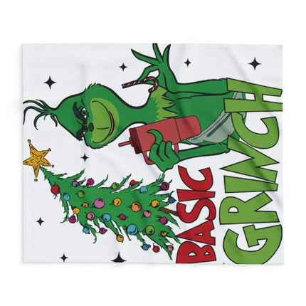 Funny Basic Grinch Drinking Christmas Blanket
