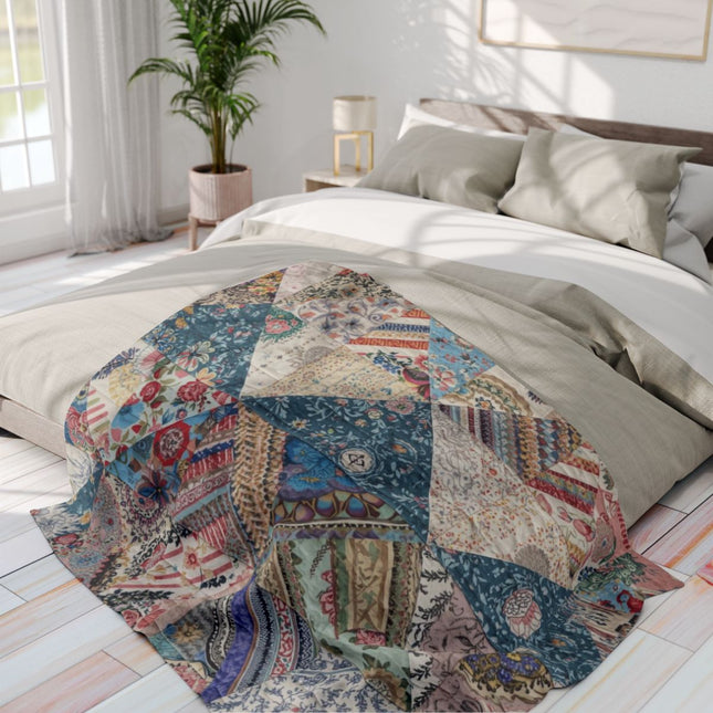 Bohemian Geometric Patchwork Quilt Bedding Product