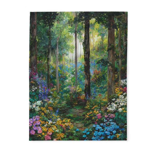 Enchanting Forest Path with Vibrant Flowers Canvas