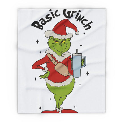 Basic Grinch with Santa Hat and Drink Blanket